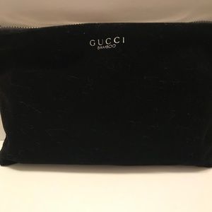 Gucci  bamboo black velvet clutch